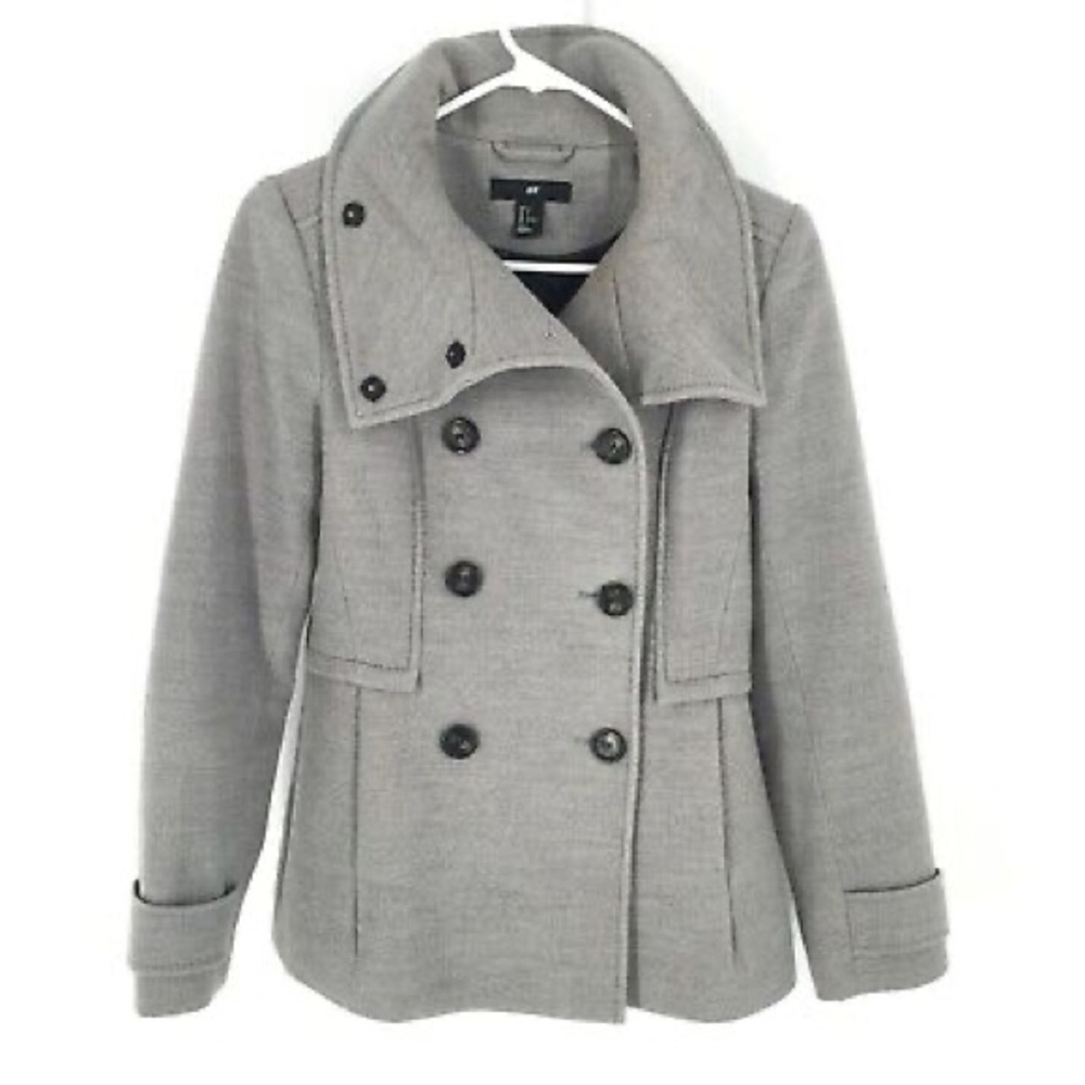 H&M double breasted shawl pea coat